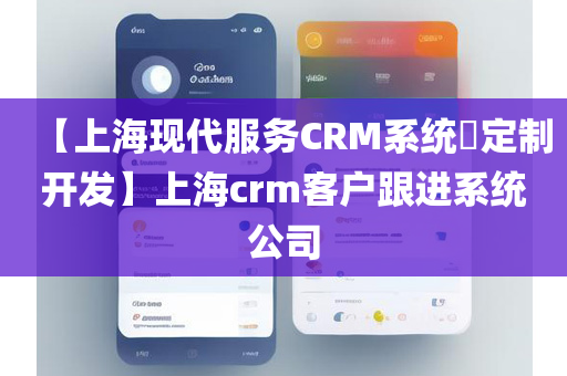 【上海现代服务CRM系统​定制开发】上海crm客户跟进系统公司